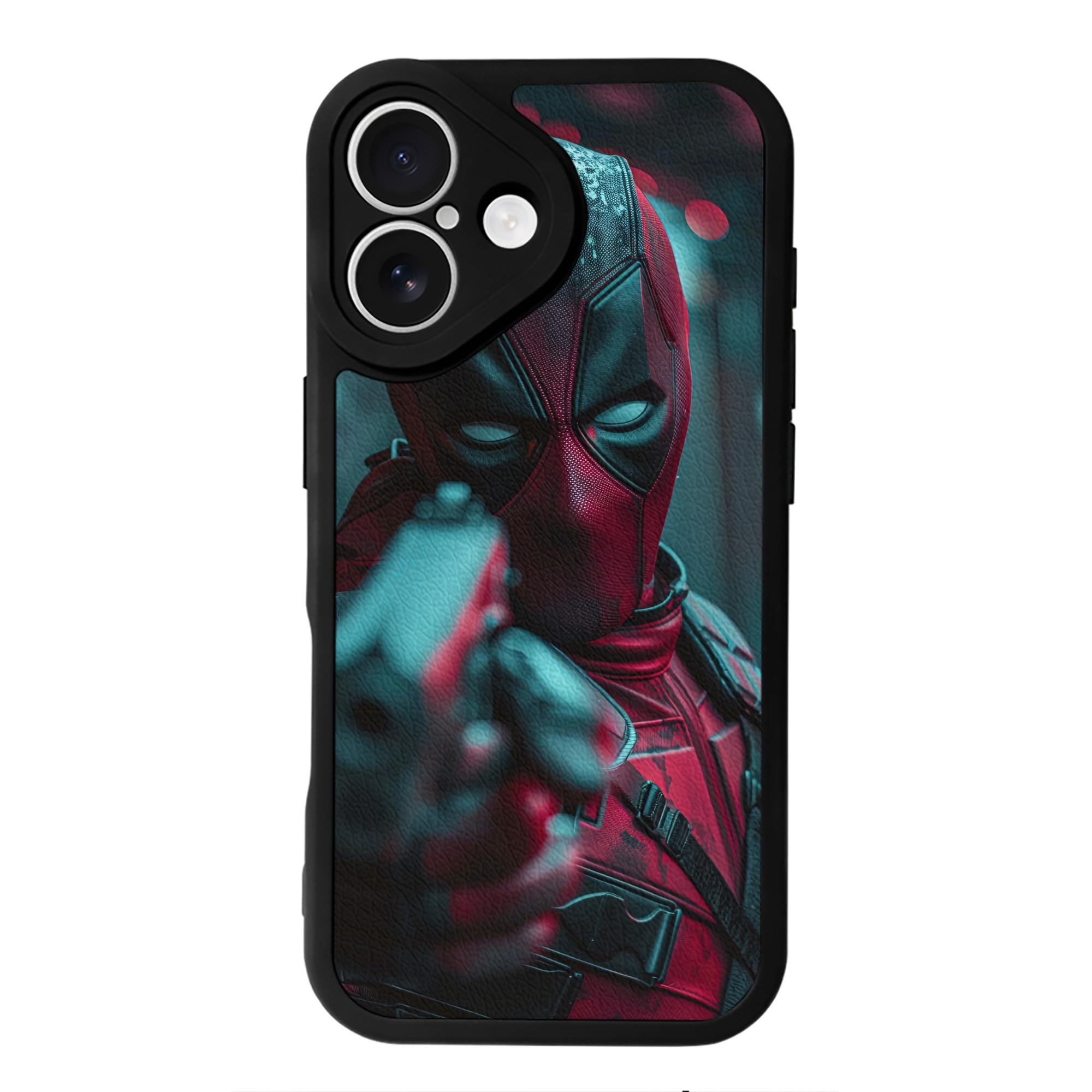 （画像用） Deadpool デッドプール 【iPhone 16シリーズ対応】シリコンスマホケース（レザー調） 材質：シリコン